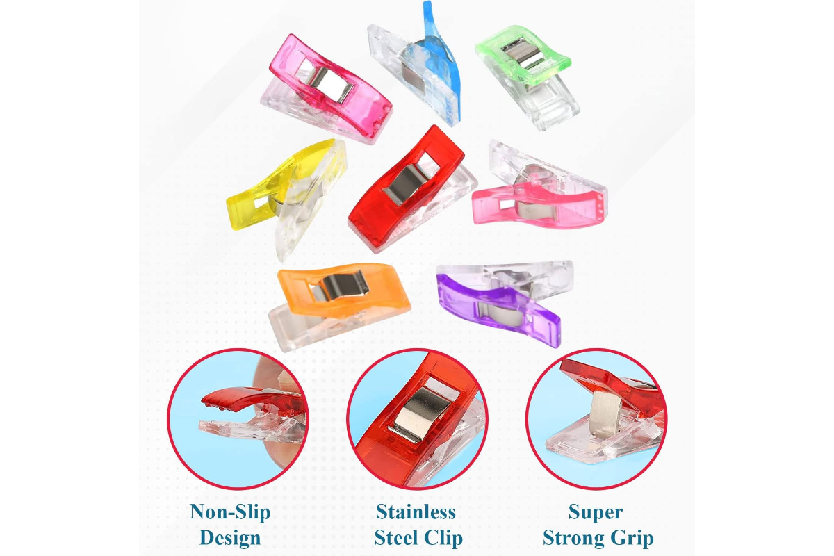 10 Pcs Multi-Purpose Sewing Clips - Colorful Fabric Quilting & Crafting Clamps - Image 6