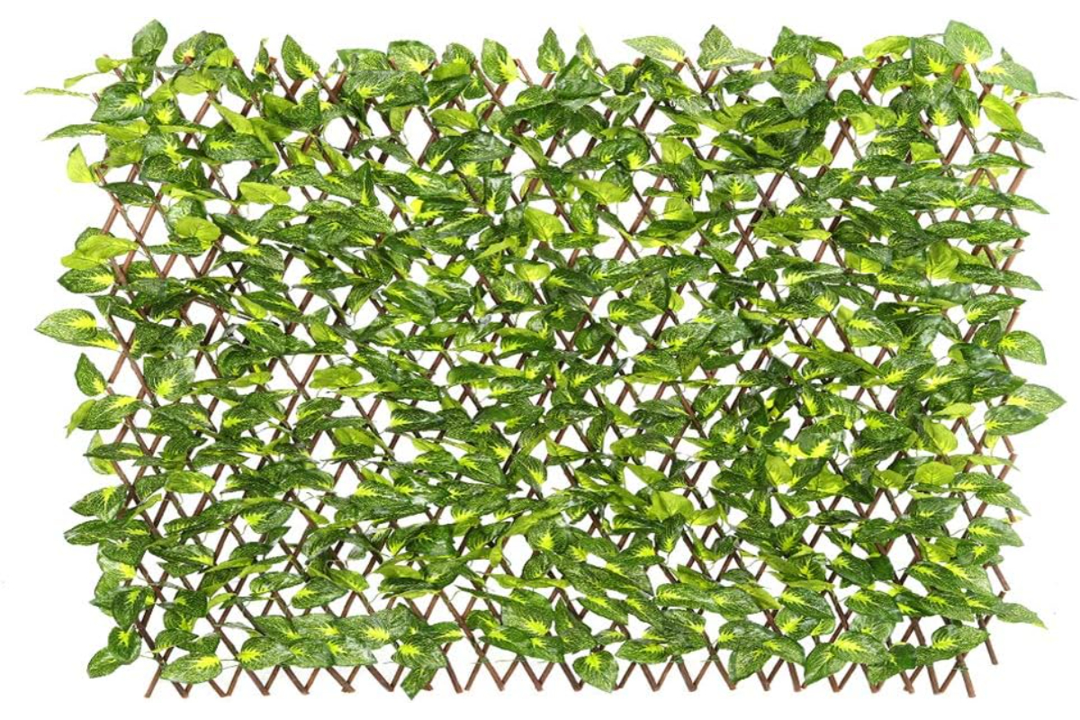 Expandable Faux Ivy Privacy Fence - Willow Wood Lattice with Artificial Greenery for Outdoor/Indoor Decor - Image 3