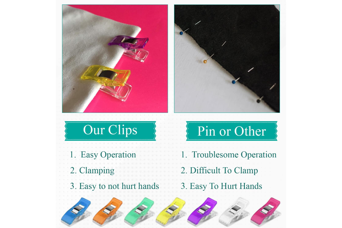 10 Pcs Multi-Purpose Sewing Clips - Colorful Fabric Quilting & Crafting Clamps - Image 5