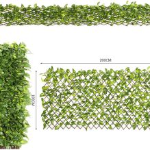Expandable Faux Ivy Privacy Fence - Willow Wood Lattice with Artificial Greenery for Outdoor/Indoor Decor
