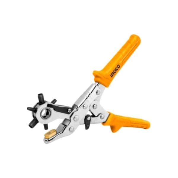 INGCO Professional Rotary Leather Hole Punch Tool – 6 Sizes, Heavy Duty.