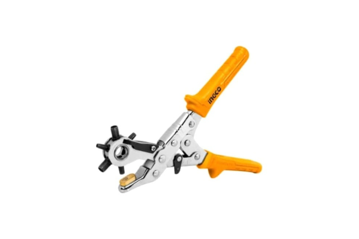 INGCO Professional Rotary Leather Hole Punch Tool – 6 Sizes, Heavy Duty.