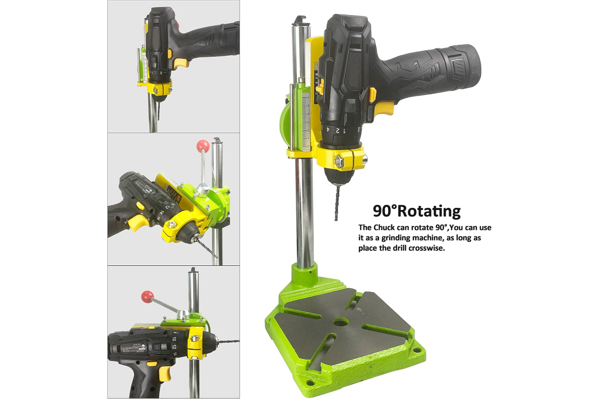 Professional Multi-Angle Electric Drill Stand (0-90°) - High-Precision Bench Drill Press Support for DIY & Crafting - Image 8