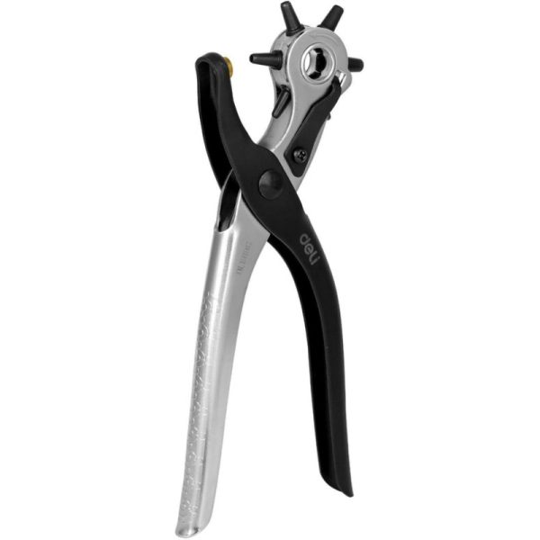 Deli Professional Leather Hole Punch Pliers – Heavy Duty Cr-V Steel, 6 Adjustable Sizes.