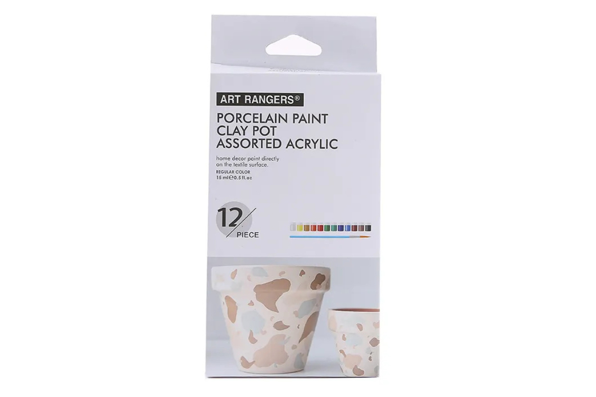 Art Rangers Porcelain & Clay Pot Acrylic Paint Set - 12 Vibrant Colors - Image 3