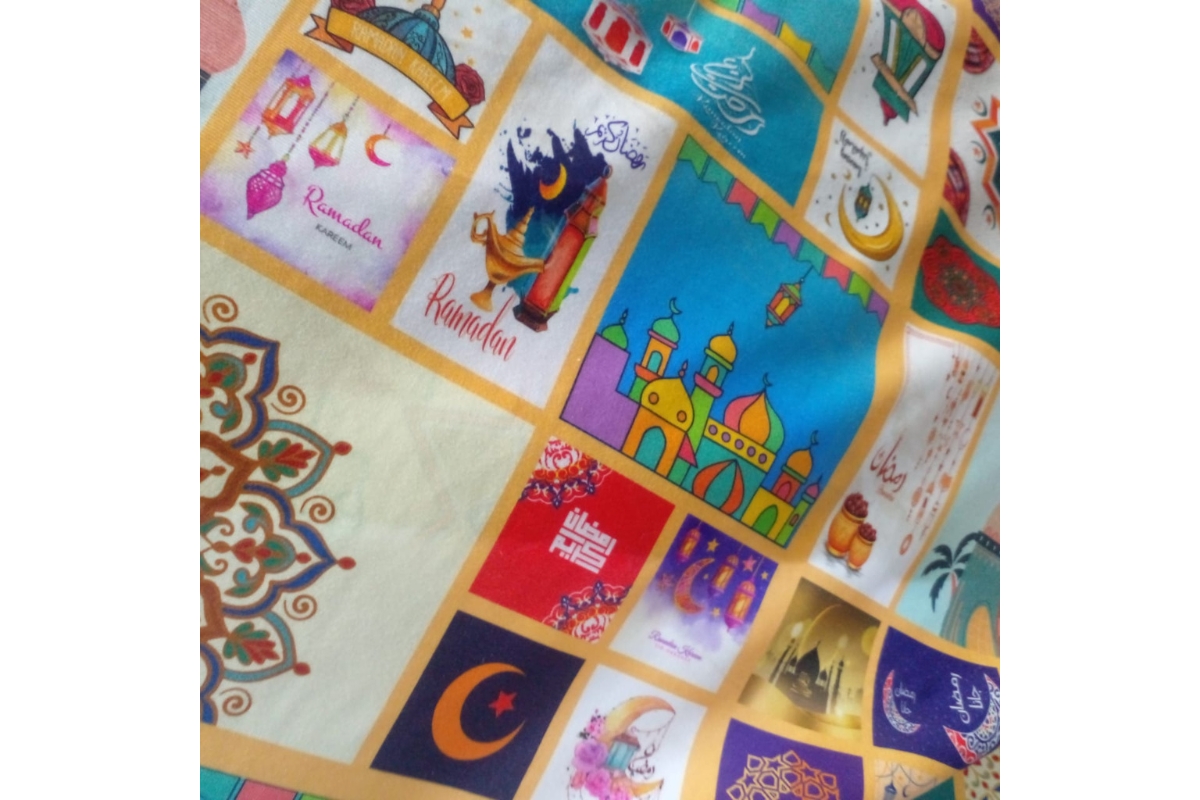 Ramadan Embroidered Fabric - 150cm Width - Traditional Lantern & Crescent Designs - Image 3