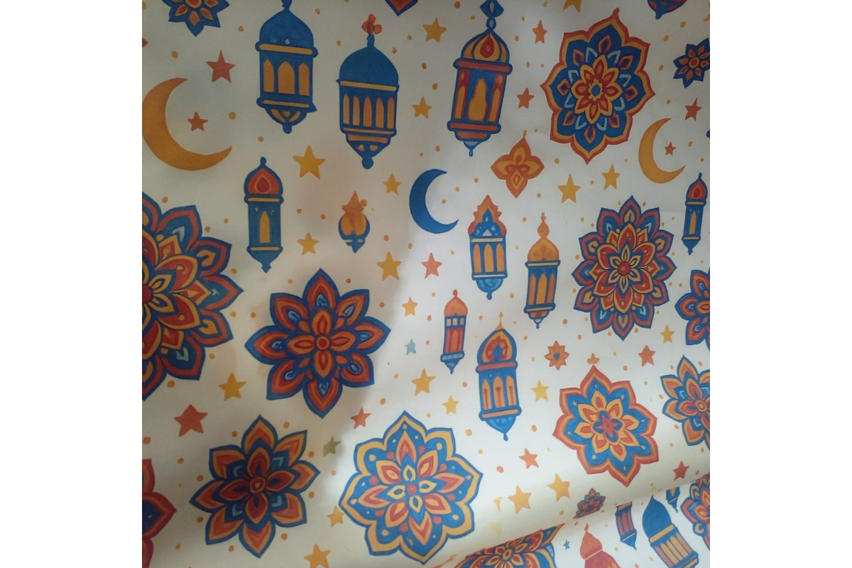 Ramadan Embroidered Fabric - 150cm Width - Traditional Lantern & Crescent Designs - Image 4
