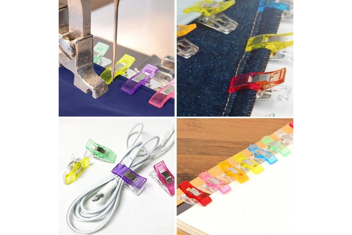 10 Pcs Multi-Purpose Sewing Clips - Colorful Fabric Quilting & Crafting Clamps - Image 4