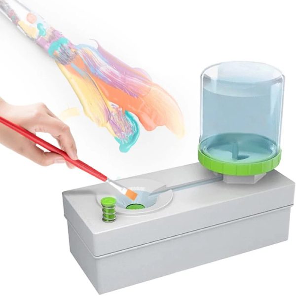 Automatic Paint Brush Rinser – Water Cycle Flush System for Acrylic & Watercolor Painting