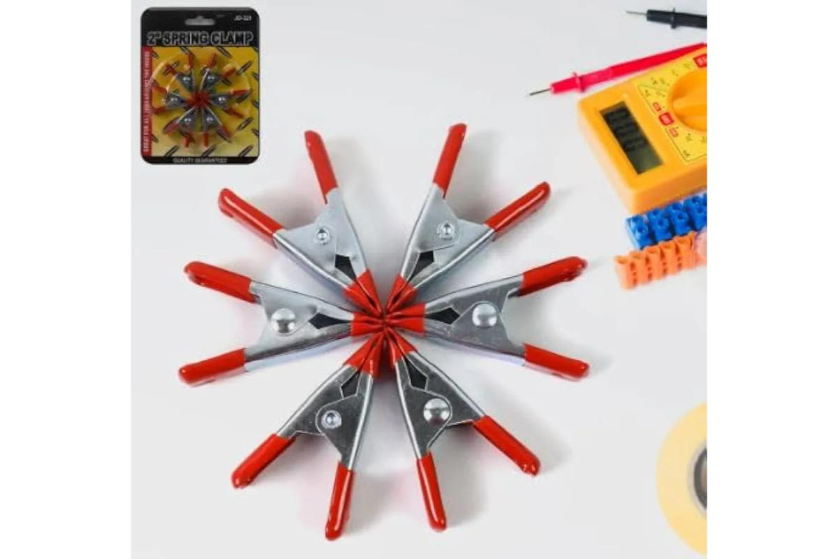 10-Piece Mini Spring Clamp Set - 2" Heavy Duty Metal Clamps for Crafts, DIY & Woodworking - Image 6