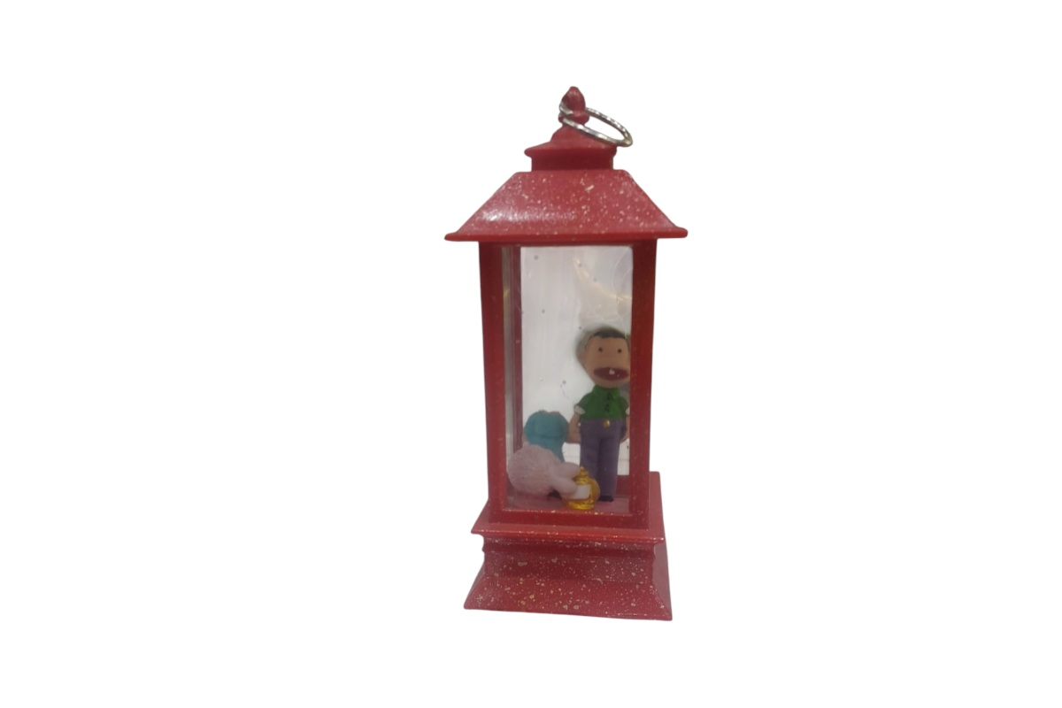 Red Decorative Lantern with Fun Cartoon Character - Image 2