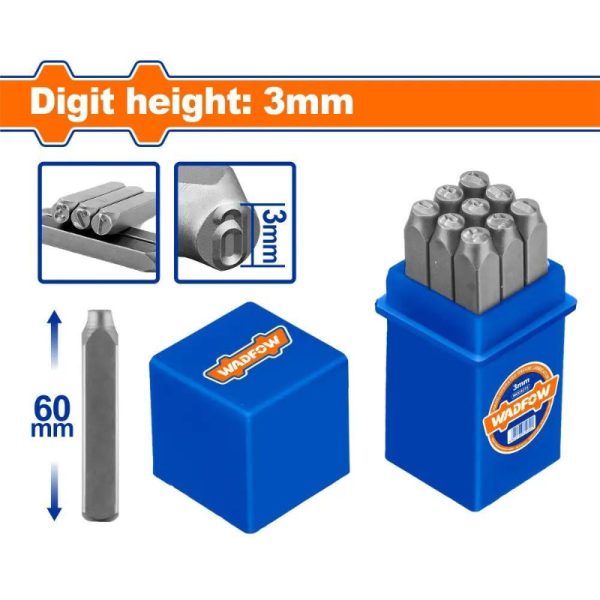 WADFOW 9 PCS Digit Punch Set (6mm)