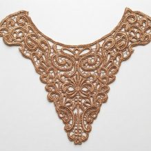 Antique Gold Lace and red  Applique - Elegant Victorian Embroidery Patch