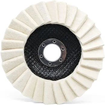 Felt Polishing Disc for Metal, Stainless Steel, Aluminum, Glass and Plastic, 5″ x 7/8″ – 2 Piece Case