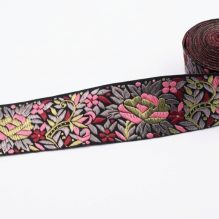 Vintage Floral Embroidered Jacquard Ribbon - 5cm Width - Premium Trim for Sewing & Crafts