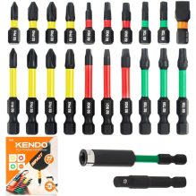 KENDO 22-Piece Professional Impact Driver Bit Set - High-Grade S2 Steel