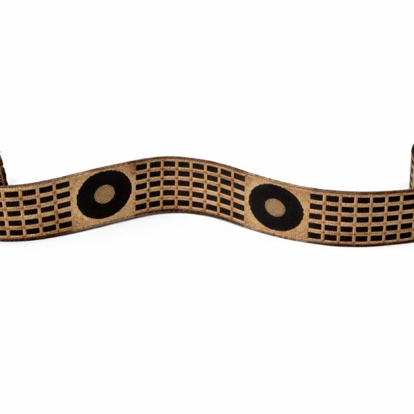 Premium Geometric Jacquard Ribbon Trim – Black & Gold – 2.5 cm Width