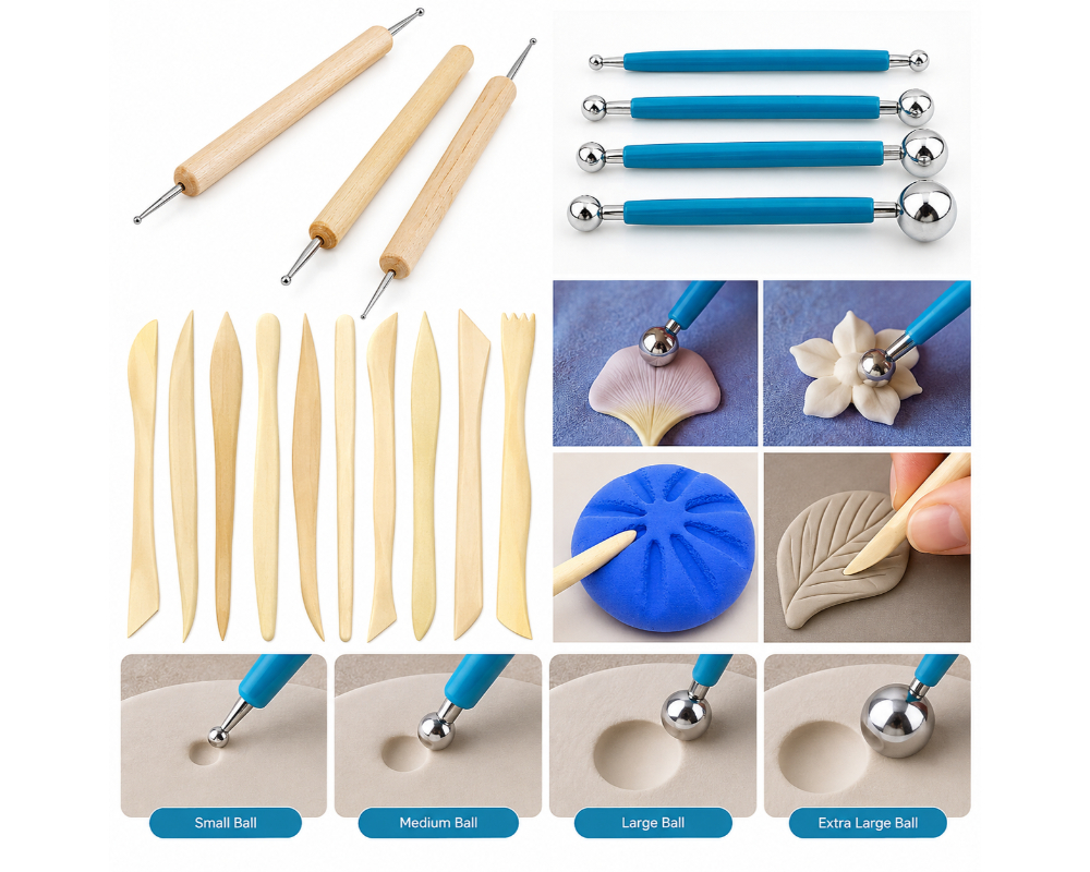 17-Piece Clay Modeling & Sculpting Tools Bundle