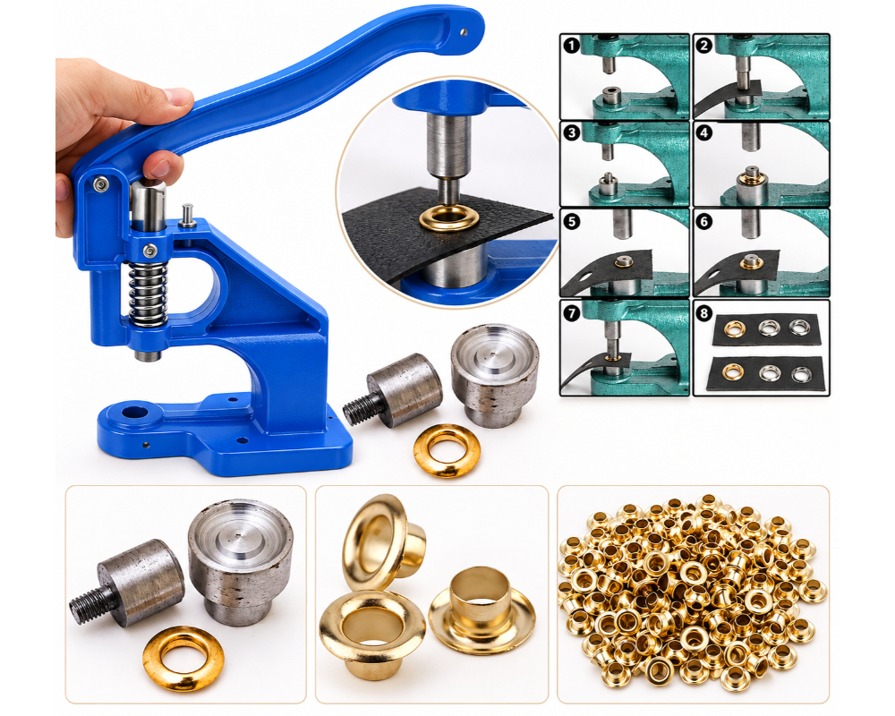 Metal Eyelet & Snap Button Press Bundle