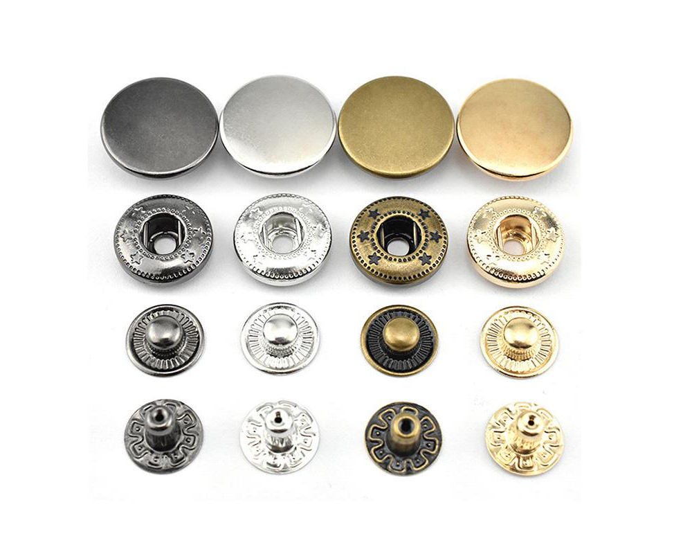 Decorative Metal Snap Fasteners for Leather, Bags & Clothing – 15 mm / 17 mm, 1000 Pieces